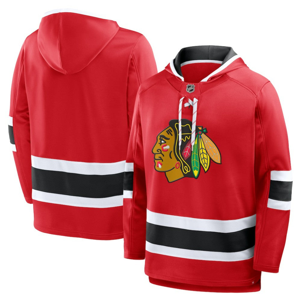 NHL Chicago Blackhawks Fanatics Prime Time Fleece Hoodie - Red
