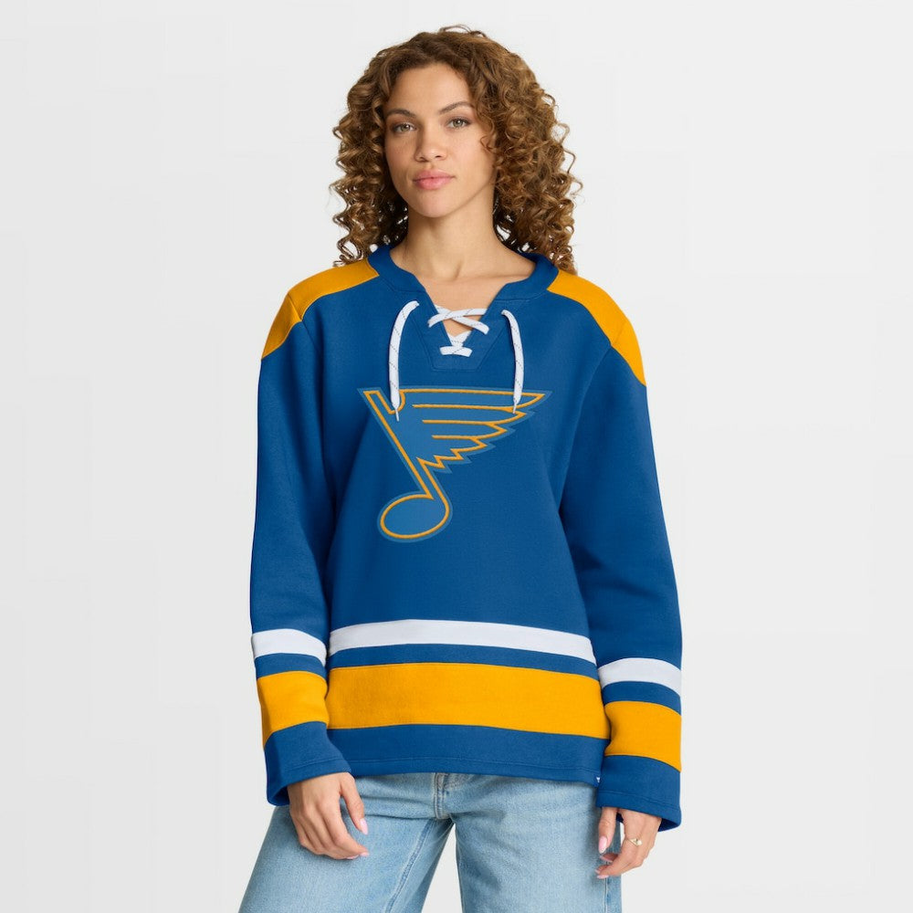 NHL St. Louis Blues Fanatics Women's Icing Long Sleeve Lace Up Sweatshirt - Blue