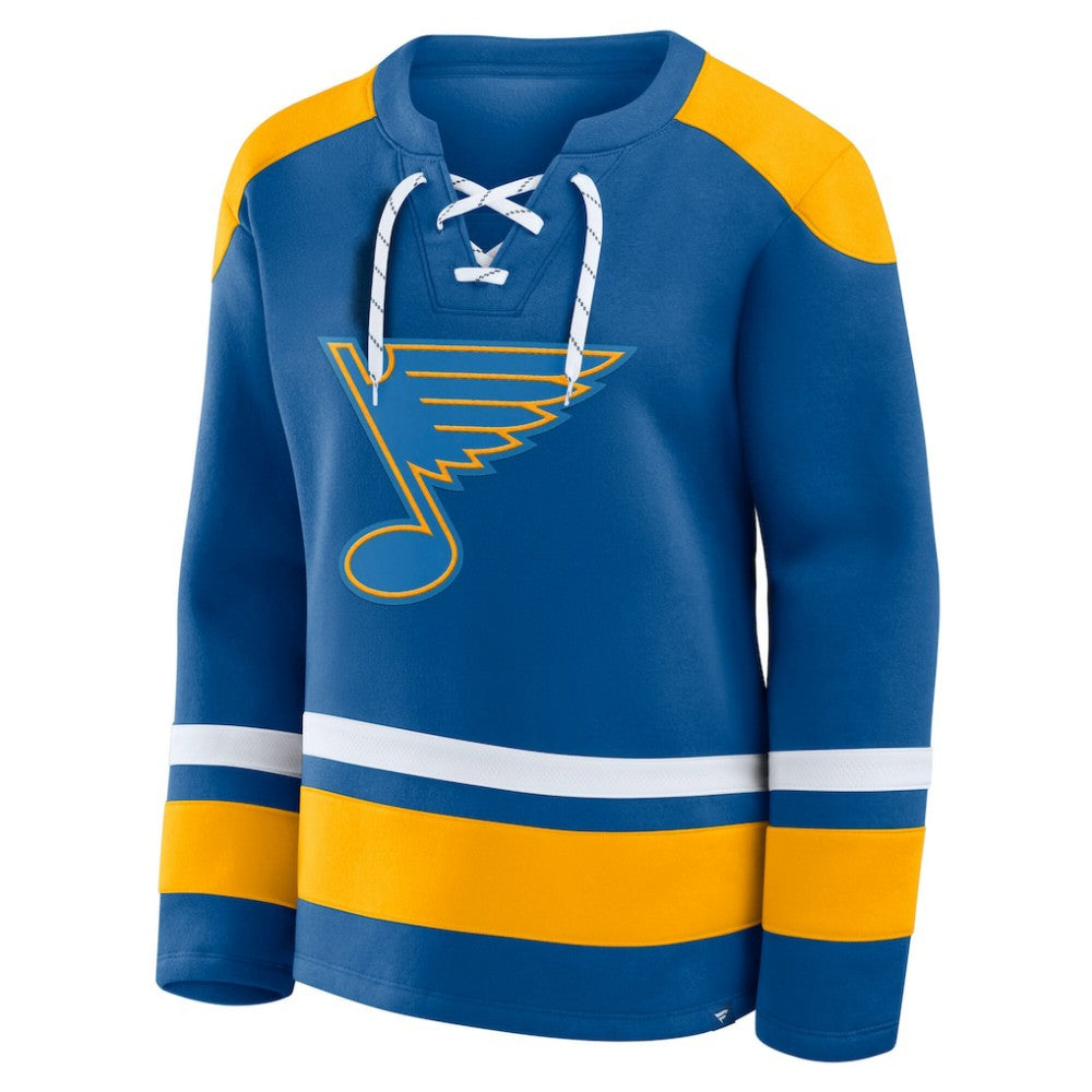 NHL St. Louis Blues Fanatics Women's Icing Long Sleeve Lace Up Sweatshirt - Blue