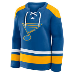 NHL St. Louis Blues Fanatics Women's Icing Long Sleeve Lace Up Sweatshirt - Blue