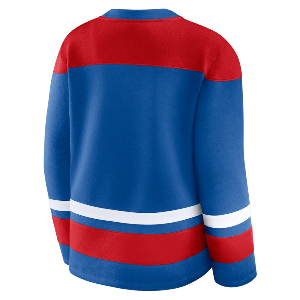 NHL New York Rangers Fanatics Women's Icing Long Sleeve Lace Up Sweatshirt - Blue