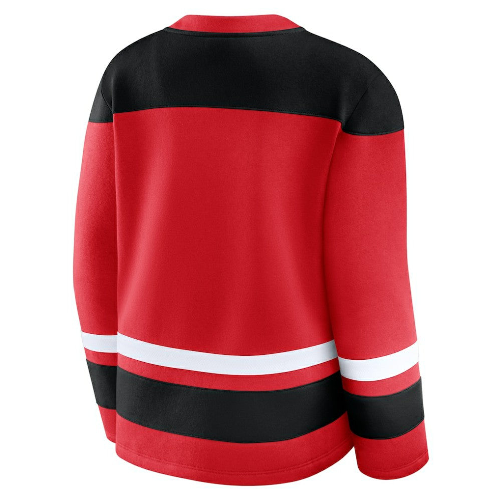 NHL Chicago Blackhawks Fanatics Women's Icing Long Sleeve Lace Up Sweatshirt - Athletic Red