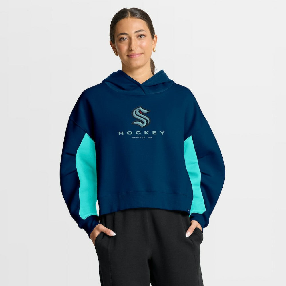NHL Seattle Kraken Fanatics Women's Back Check Boxy Hoodie - Navy