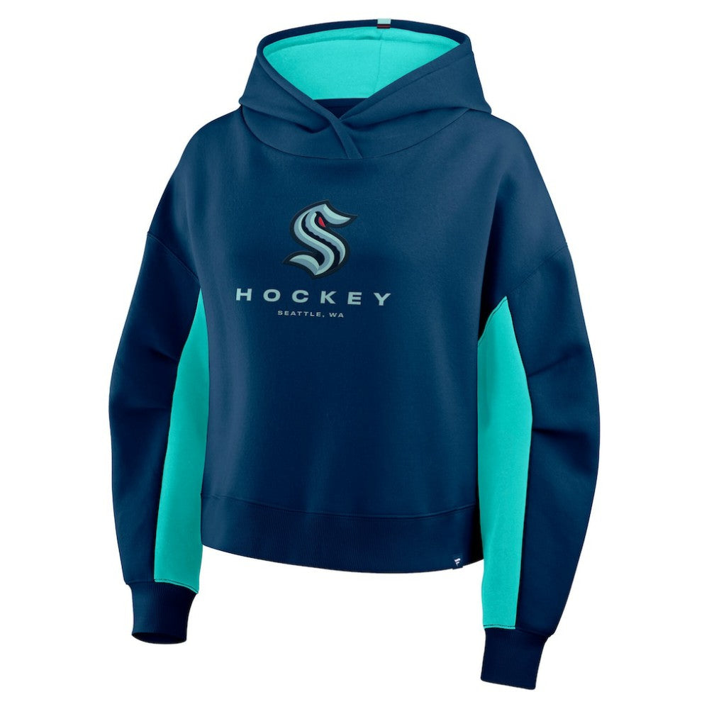 NHL Seattle Kraken Fanatics Women's Back Check Boxy Hoodie - Navy