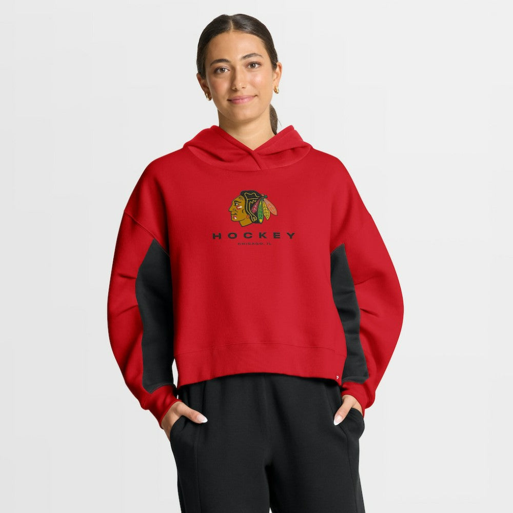 NHL Chicago Blackhawks Fanatics Women's Back Check Boxy Hoodie - Red