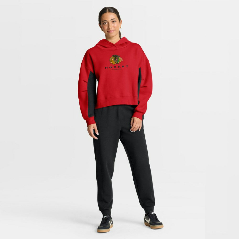 NHL Chicago Blackhawks Fanatics Women's Back Check Boxy Hoodie - Red
