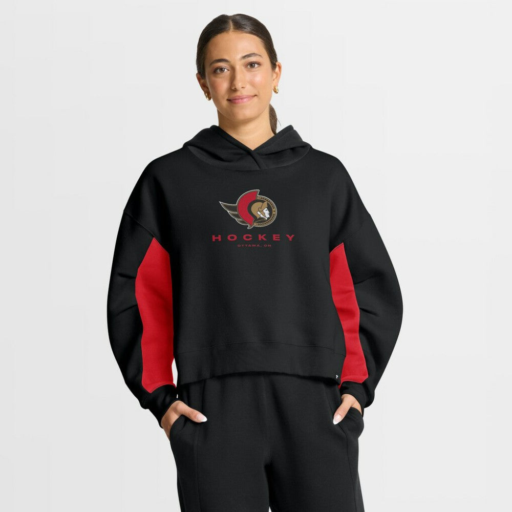 NHL Ottawa Senators Fanatics Women's Back Check Boxy Hoodie - Black