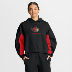 NHL Ottawa Senators Fanatics Women's Back Check Boxy Hoodie - Black