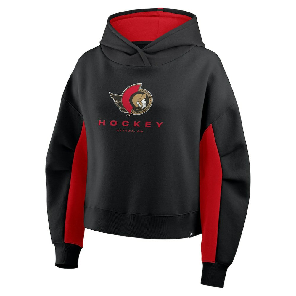 NHL Ottawa Senators Fanatics Women's Back Check Boxy Hoodie - Black