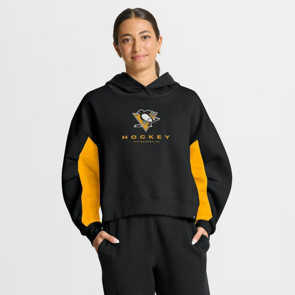 NHL Pittsburgh Penguins Fanatics Women's Back Check Boxy Hoodie - Black