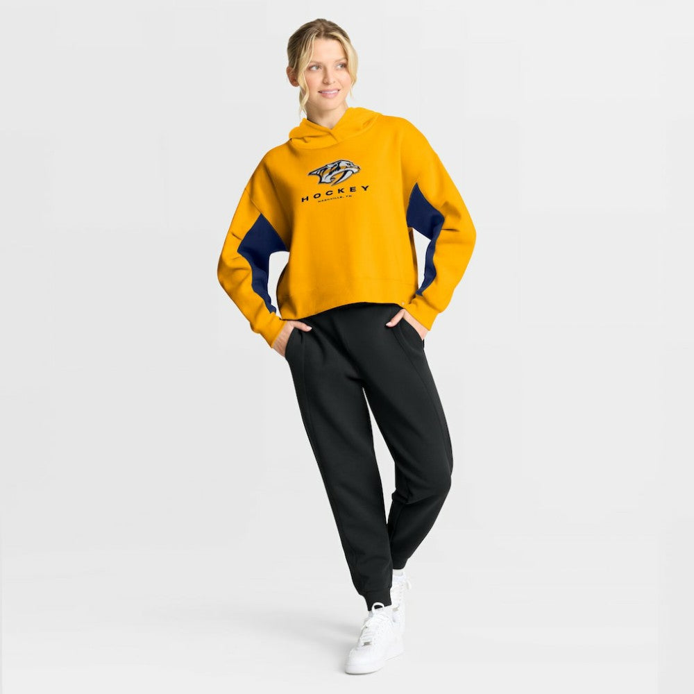 NHL Nashville Predators Fanatics Women's Back Check Boxy Hoodie - Gold