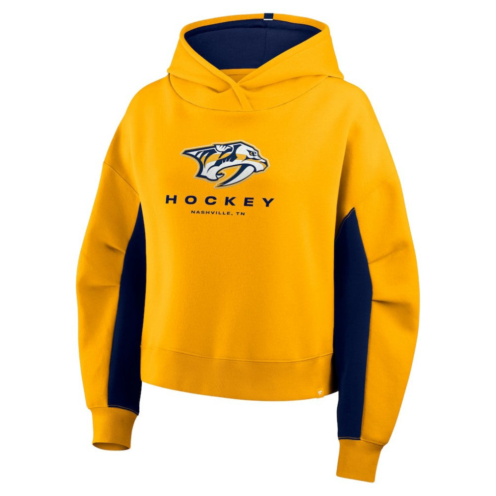 NHL Nashville Predators Fanatics Women's Back Check Boxy Hoodie - Gold