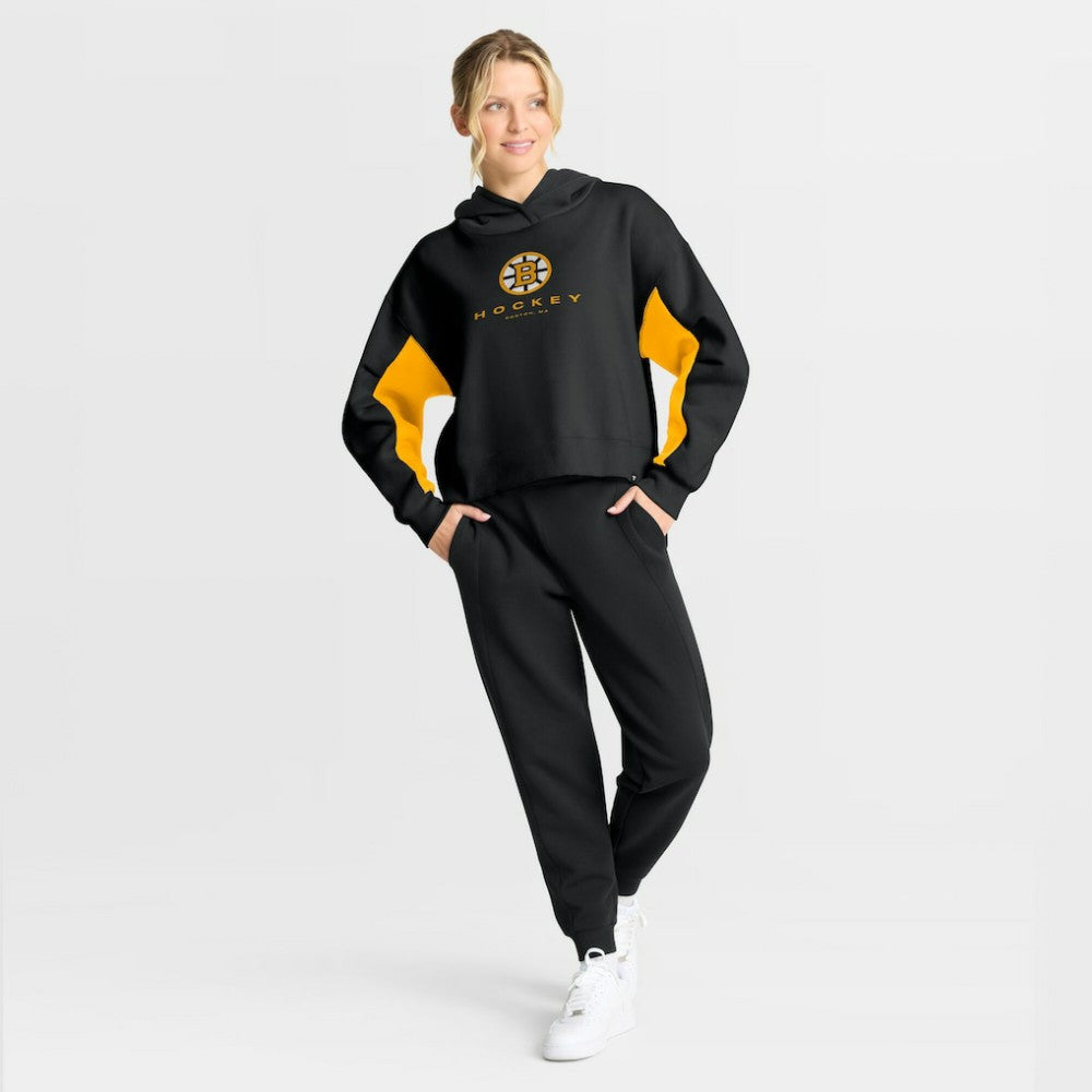 NHL Boston Bruins Fanatics Women's Back Check Boxy Hoodie - Black