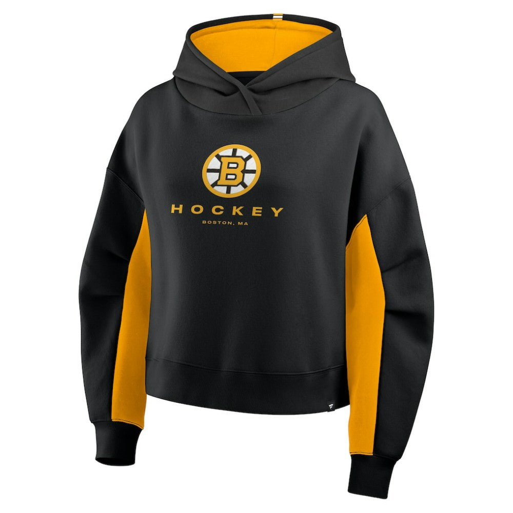 NHL Boston Bruins Fanatics Women's Back Check Boxy Hoodie - Black