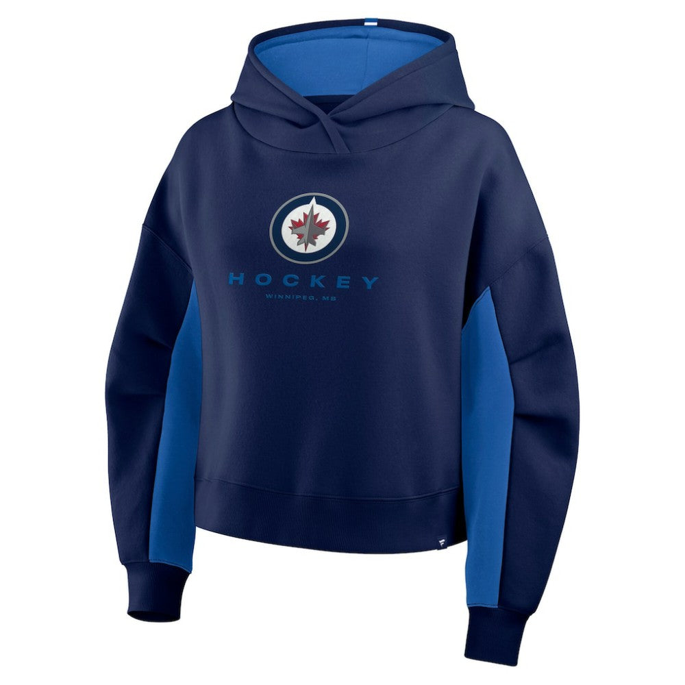 NHL Winnipeg Jets Fanatics Women's Back Check Boxy Hoodie - Navy