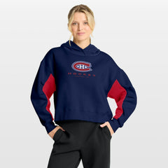 NHL Montreal Canadiens Fanatics Women's Back Check Boxy Hoodie - Navy