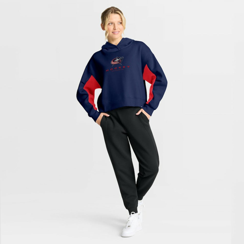 NHL Columbus Blue Jackets Fanatics Women's Back Check Boxy Hoodie - Navy
