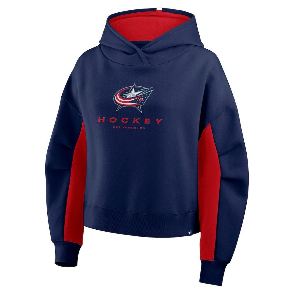 NHL Columbus Blue Jackets Fanatics Women's Back Check Boxy Hoodie - Navy