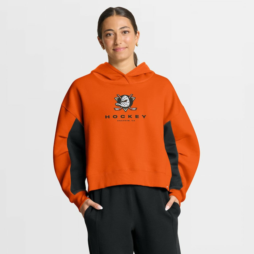 NHL Anaheim Ducks Fanatics Women's Back Check Boxy Hoodie - Orange