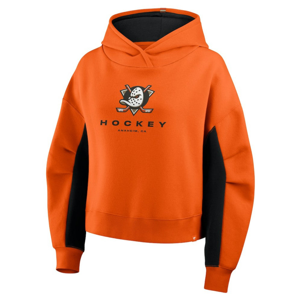 NHL Anaheim Ducks Fanatics Women's Back Check Boxy Hoodie - Orange