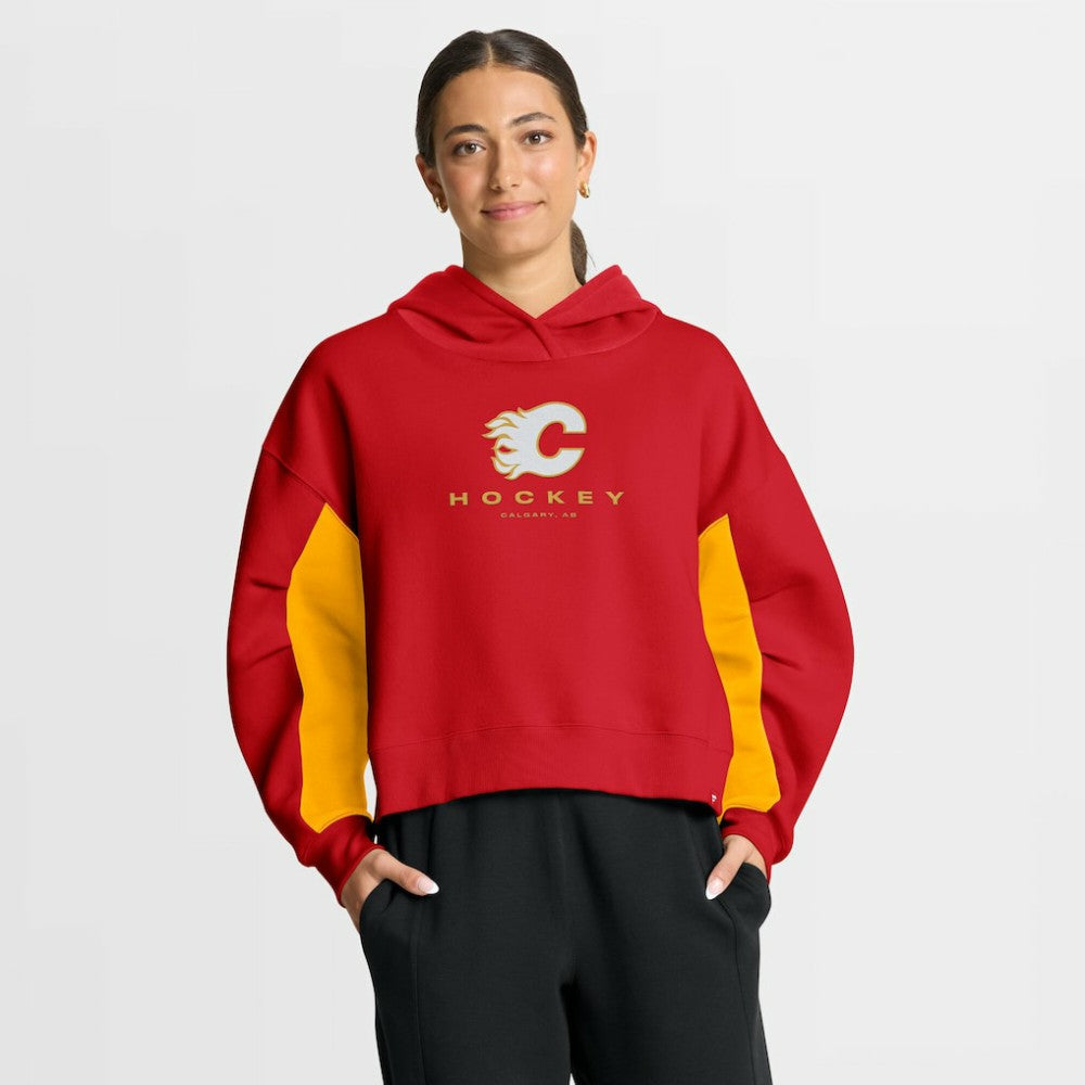 NHL Calgary Flames Fanatics Women's Back Check Boxy Hoodie - Red