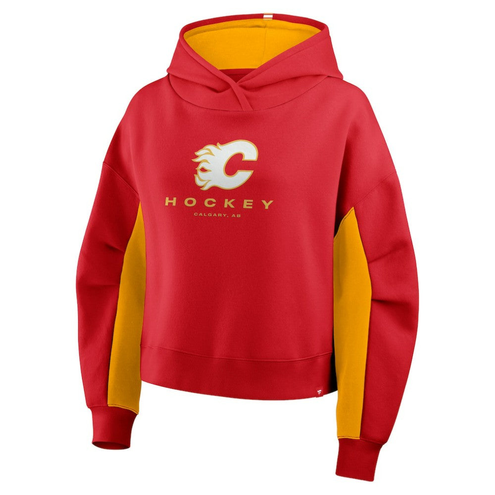NHL Calgary Flames Fanatics Women's Back Check Boxy Hoodie - Red