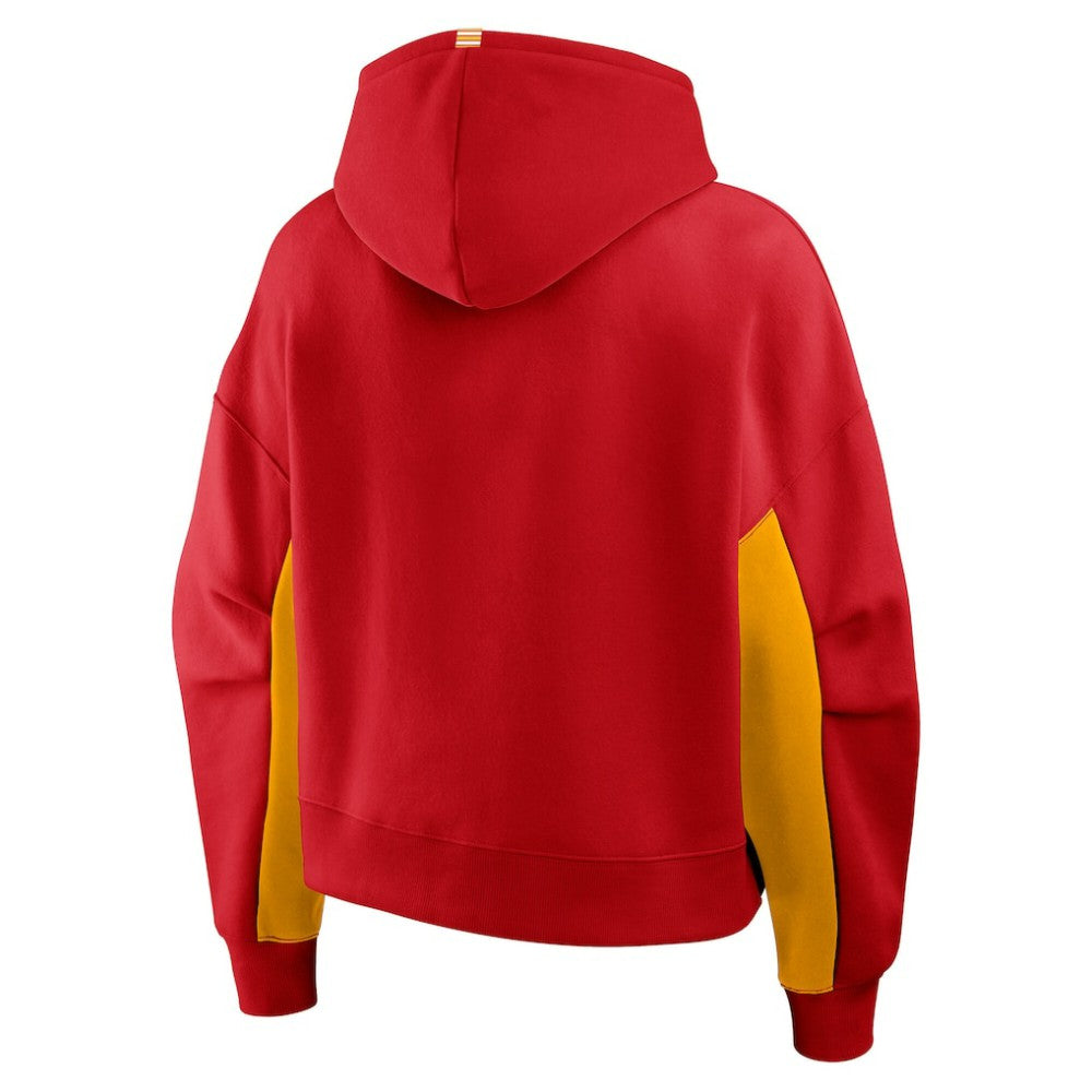 NHL Calgary Flames Fanatics Women's Back Check Boxy Hoodie - Red