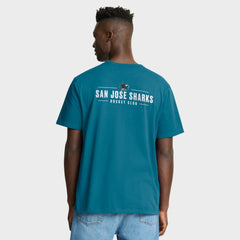NHL San Jose Sharks Fanatics Crash The Net Legacy T-Shirt - Teal