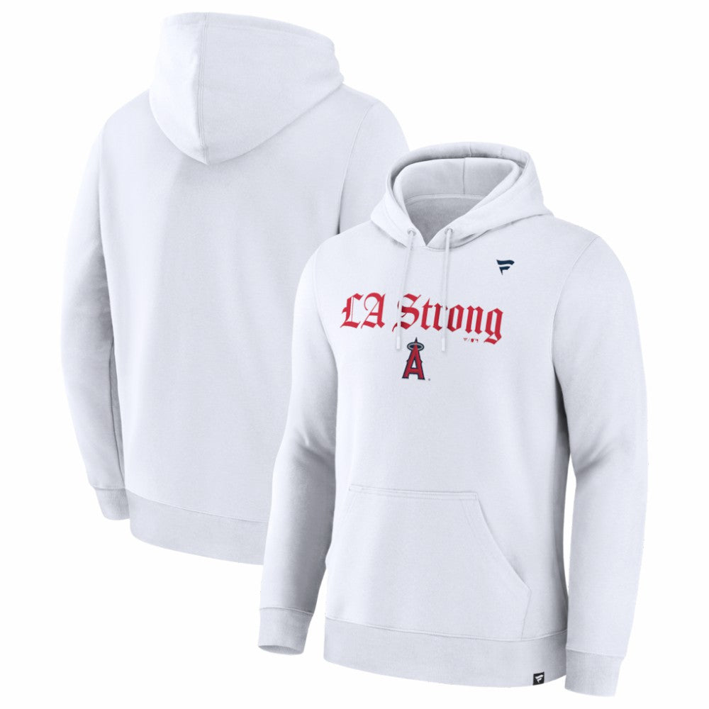 Los Angeles Angels Fanatics Unisex LA Strong Premium Fleece Pullover Hoodie - White Hoodies