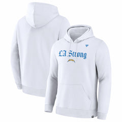 Los Angeles Chargers Unisex LA Strong Premium Fleece Pullover Hoodie White