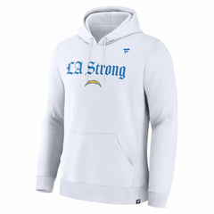 Los Angeles Chargers Unisex LA Strong Premium Fleece Pullover Hoodie White