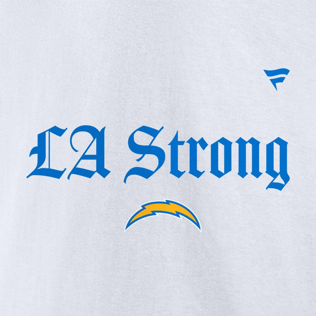 Los Angeles Chargers Unisex LA Strong Premium Fleece Pullover Hoodie White
