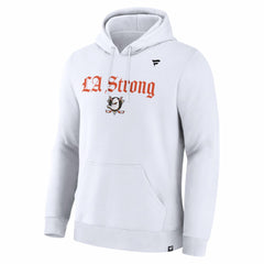 NHL Anaheim Ducks Fanatics Unisex LA Strong Premium Fleece Pullover Hoodie - White