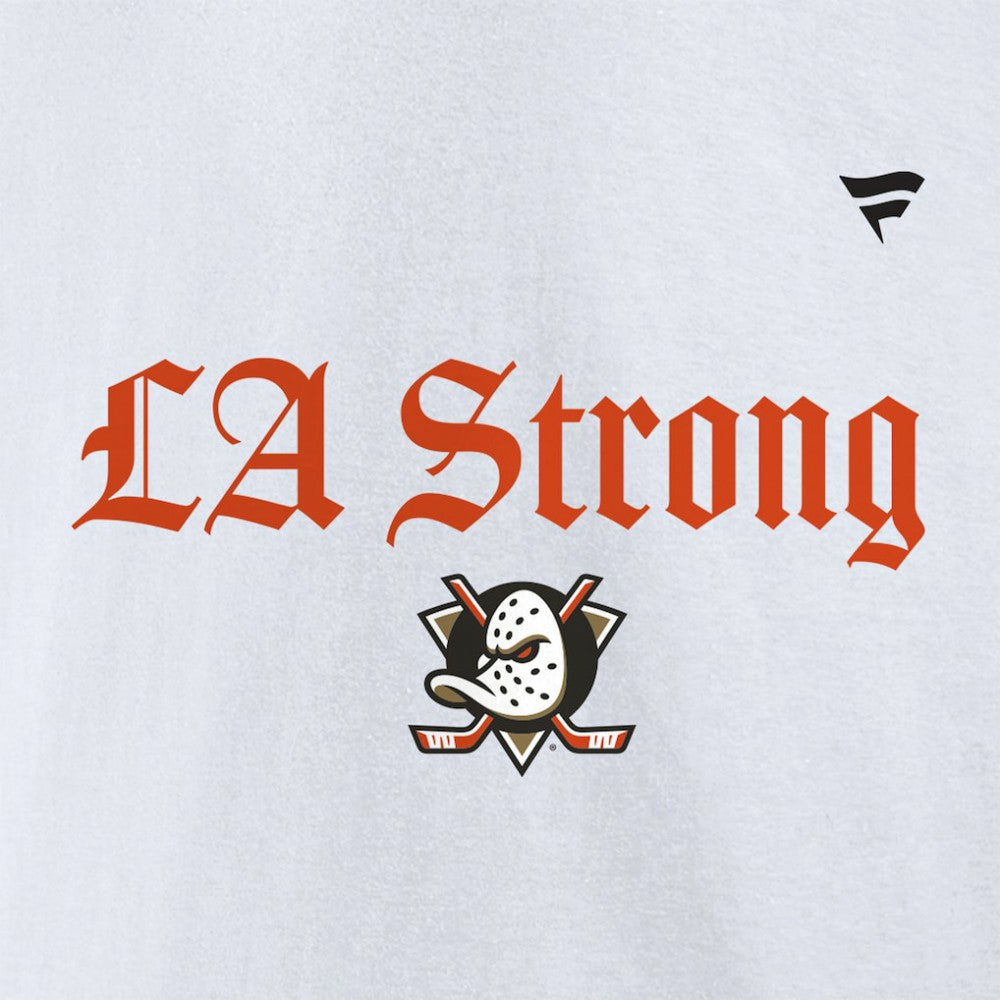 NHL Anaheim Ducks Fanatics Unisex LA Strong Premium Fleece Pullover Hoodie - White