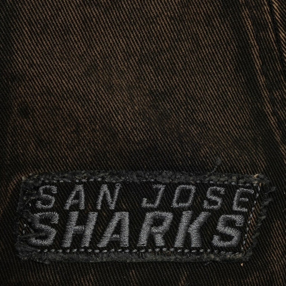 NHL San Jose Sharks Mitchell & Ness Downtown Snow Wash Pro-Crown Adjustable Hat - Black