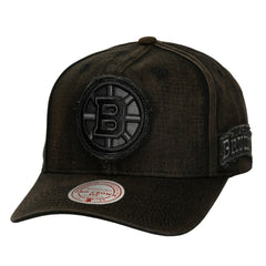 NHL Boston Bruins Mitchell & Ness Downtown Snow Wash Pro-Crown Adjustable Hat - Black