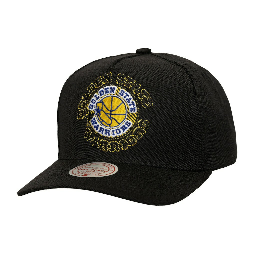 Golden State Warriors Tilted Pro Pinch Adjustable Hat Black