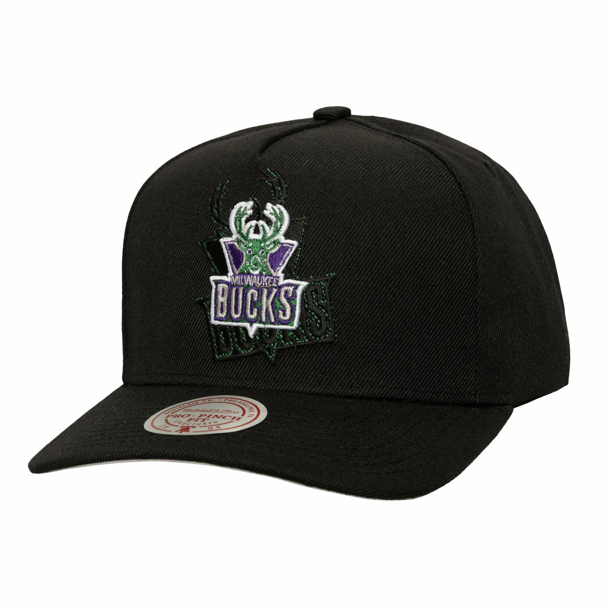 Milwaukee Bucks Tilted Pro Pinch Adjustable Hat Black