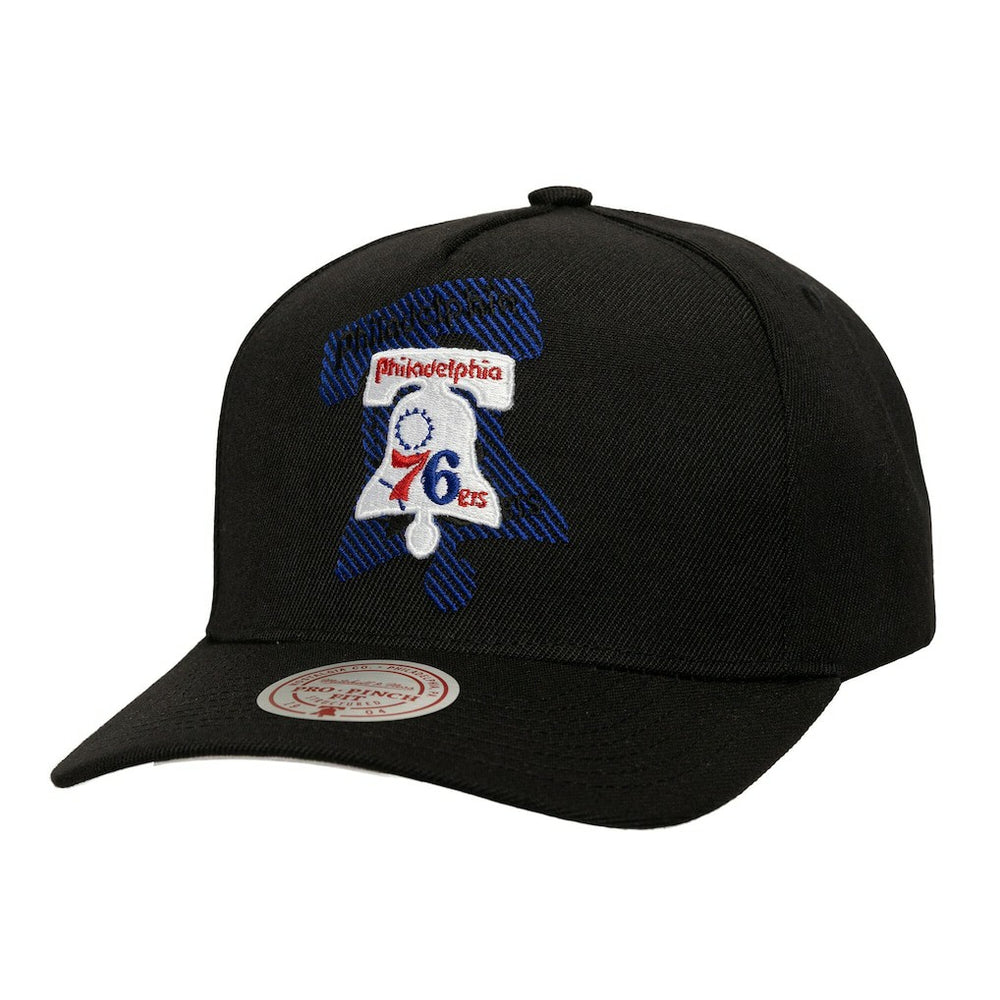Philadelphia 76ers Tilted Pro Pinch Adjustable Hat Black