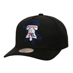 Philadelphia 76ers Tilted Pro Pinch Adjustable Hat Black