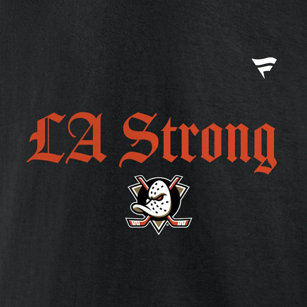 NHL Anaheim Ducks Fanatics Unisex LA Strong Fleece Pullover Hoodie - Black