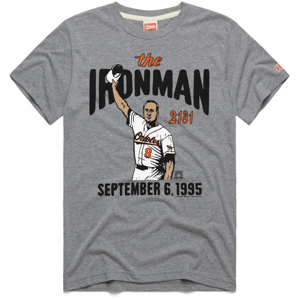 Cal Ripken Jr. Baltimore Orioles Homage Graphic Player T-Shirt - Gray T-shirts