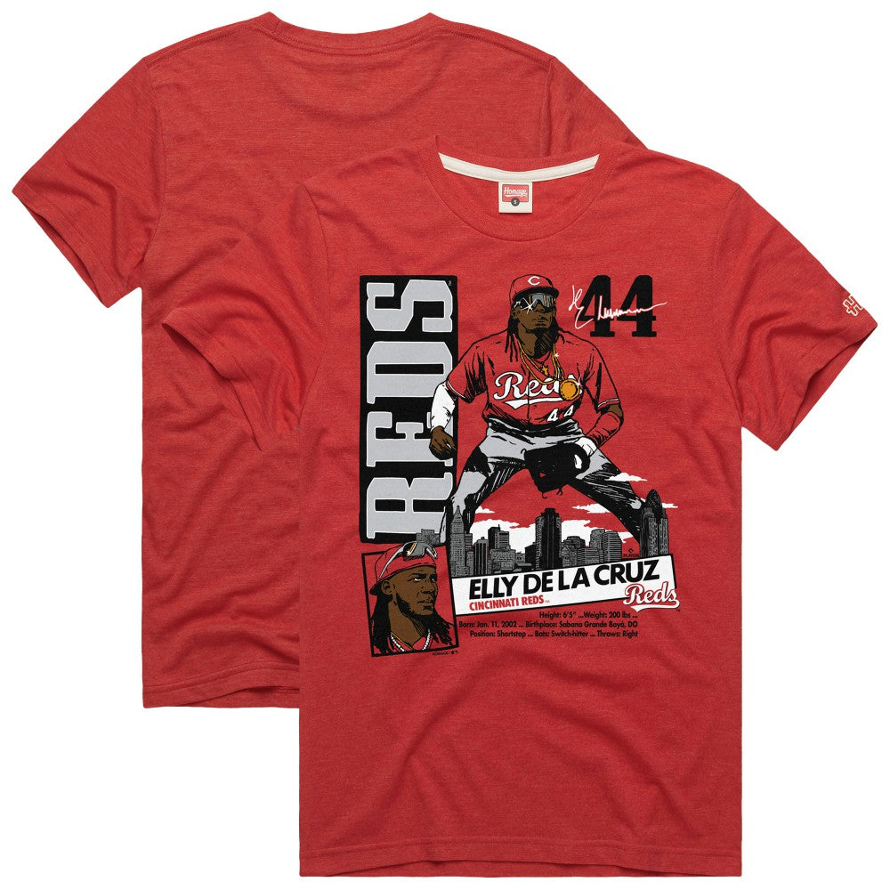 Elly De La Cruz Cincinnati Reds Homage Graphic Player Tri-Blend T-Shirt - Red T-shirts