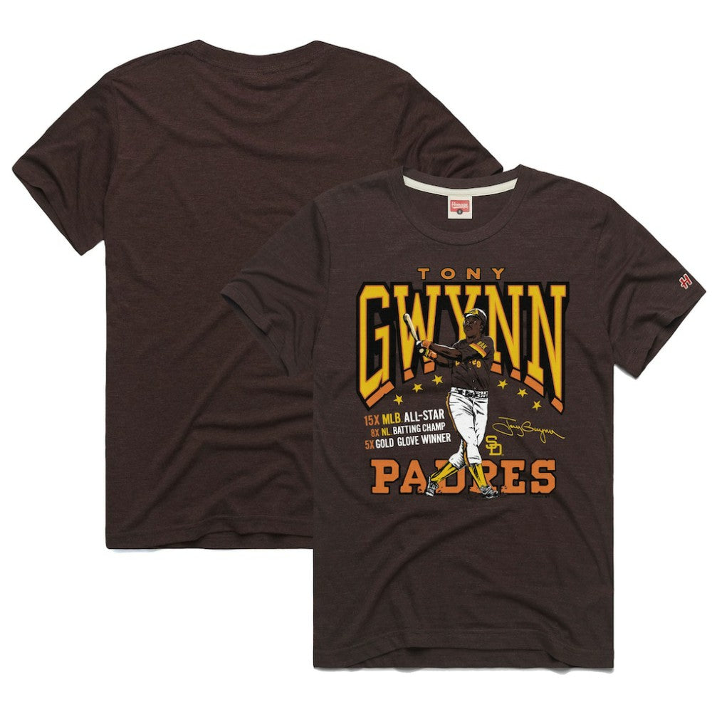 Tony Gwynn San Diego Padres Homage Graphic Player T-Shirt - Brown T-shirts