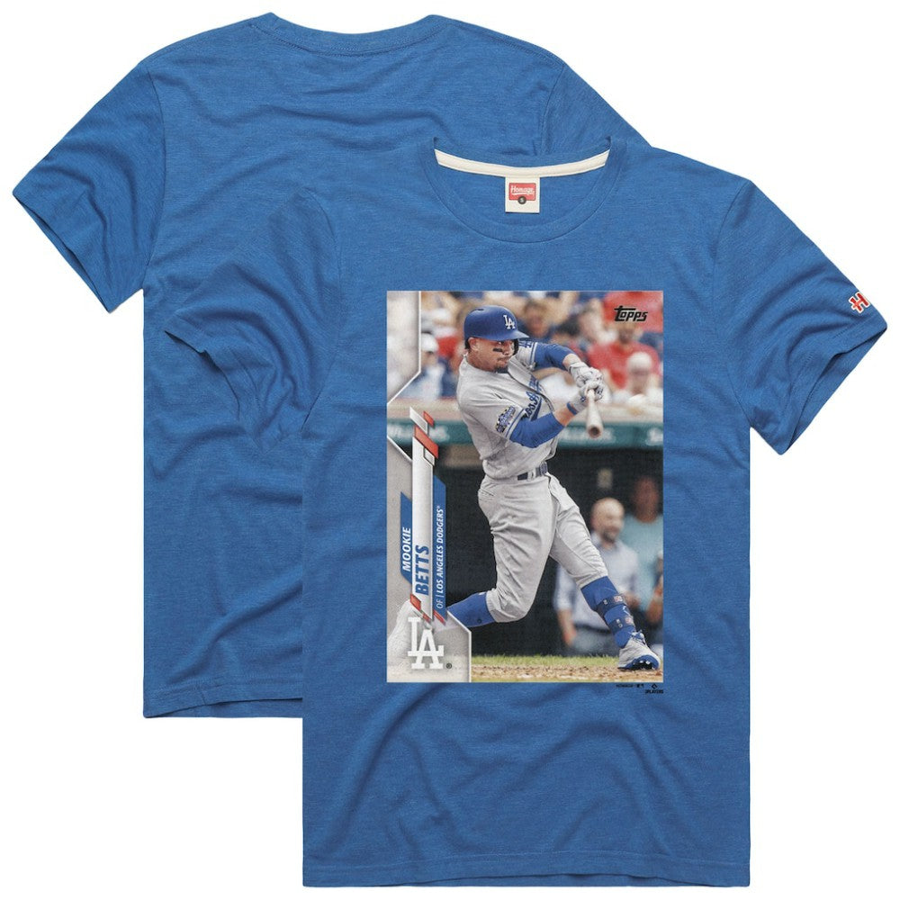 Mookie Betts Los Angeles Dodgers Homage 2020 Topps Baseball Card Player T-Shirt - Royal T-shirts