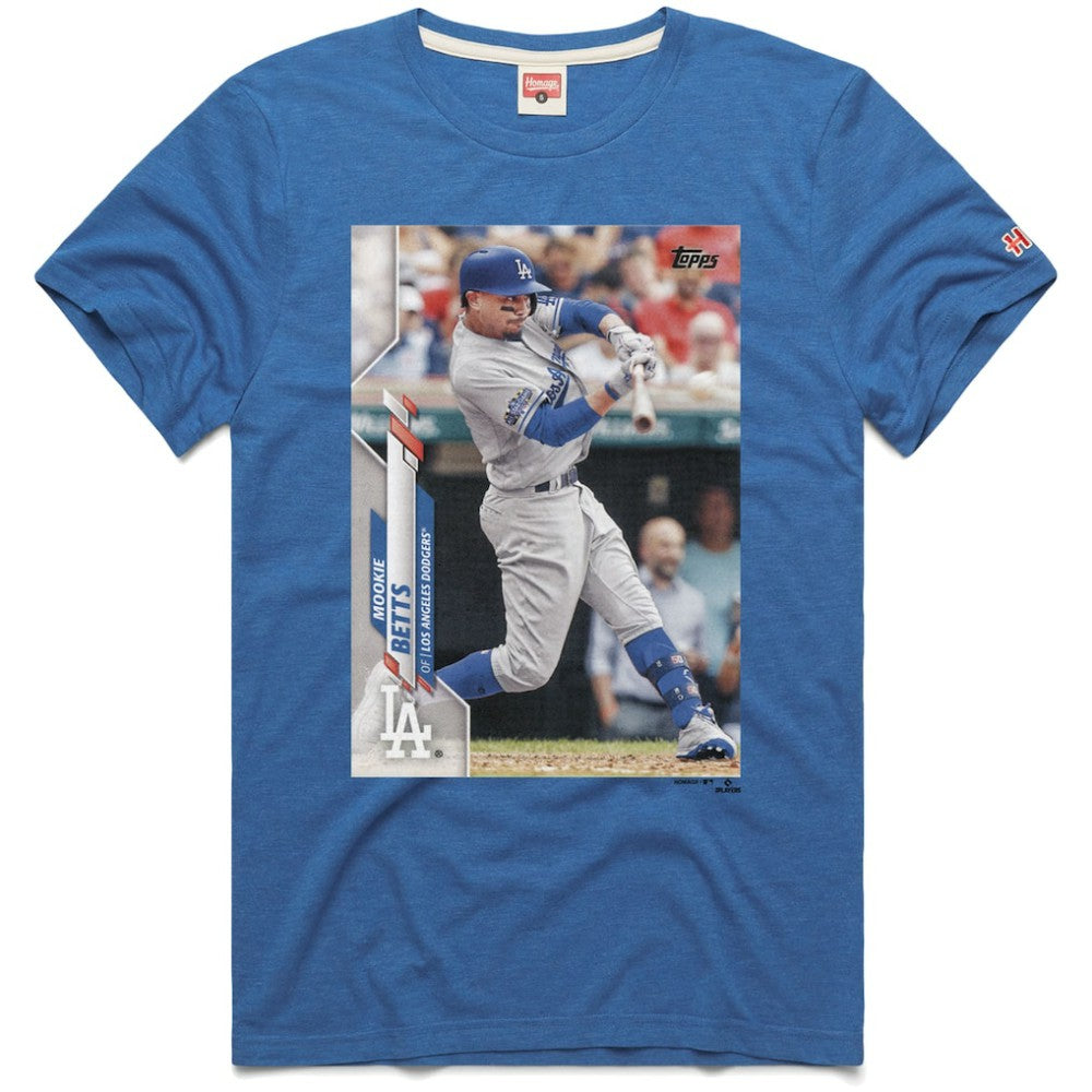 Mookie Betts Los Angeles Dodgers Homage 2020 Topps Baseball Card Player T-Shirt - Royal T-shirts