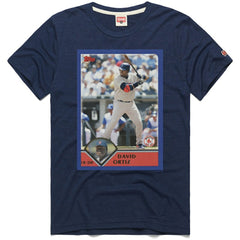 David Ortiz Boston Red Sox Homage 2003 Topps Baseball Card Player T-Shirt - Navy T-shirts