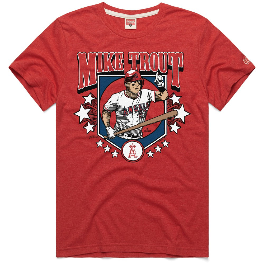 Mike Trout Los Angeles Angels Homage Graphic Player T-Shirt - Red T-shirts