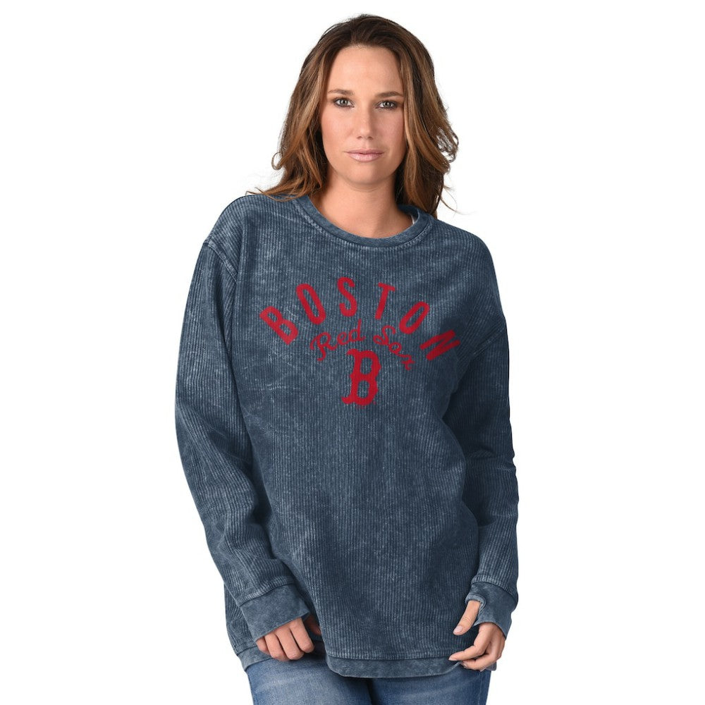 Boston Red Sox G-III 4Her by Carl Banks Women's Comfy Cord Pullover Sweatshirt - Navy Pullover