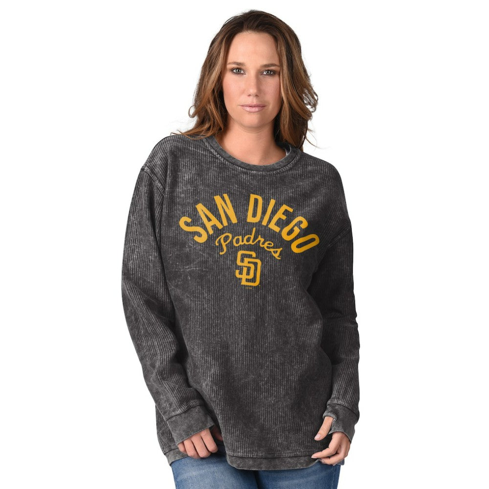San Diego Padres G-III 4Her by Carl Banks Women's Comfy Cord Pullover Sweatshirt - Black Pullover